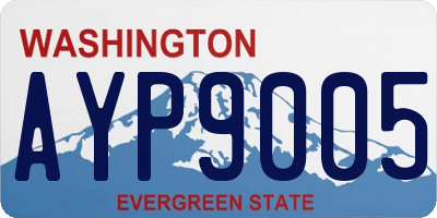 WA license plate AYP9005