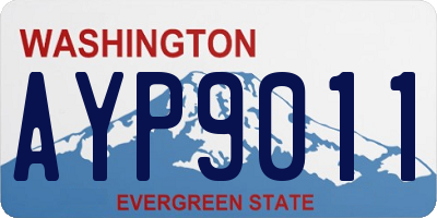 WA license plate AYP9011
