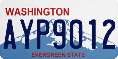 WA license plate AYP9012