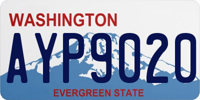 WA license plate AYP9020