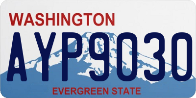 WA license plate AYP9030