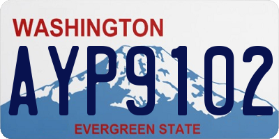 WA license plate AYP9102