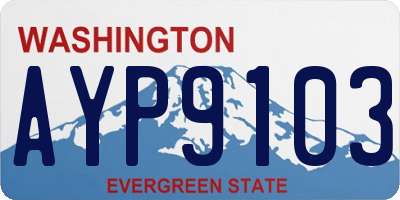 WA license plate AYP9103