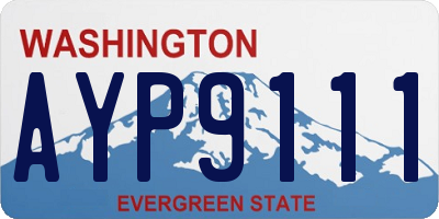 WA license plate AYP9111