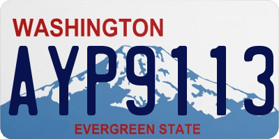 WA license plate AYP9113