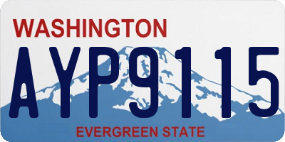 WA license plate AYP9115