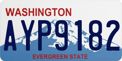 WA license plate AYP9182