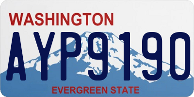 WA license plate AYP9190