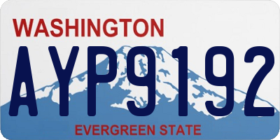 WA license plate AYP9192