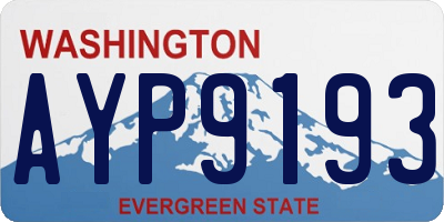 WA license plate AYP9193