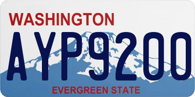 WA license plate AYP9200