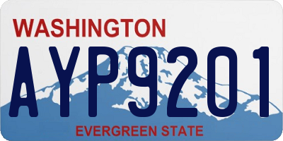 WA license plate AYP9201