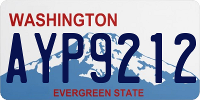 WA license plate AYP9212