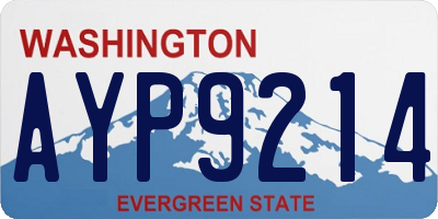 WA license plate AYP9214