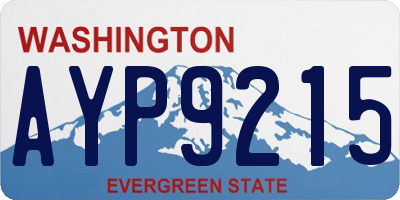 WA license plate AYP9215
