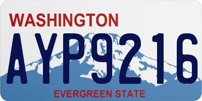 WA license plate AYP9216