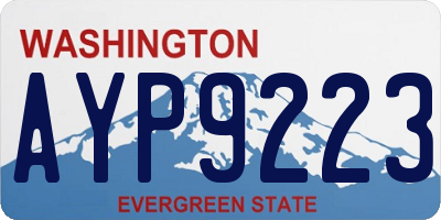 WA license plate AYP9223