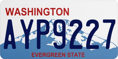 WA license plate AYP9227