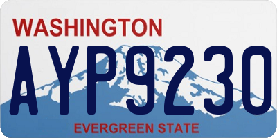 WA license plate AYP9230
