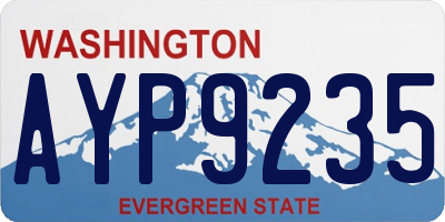 WA license plate AYP9235