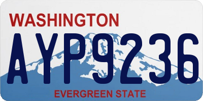 WA license plate AYP9236
