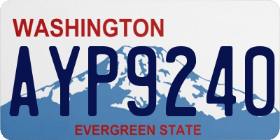 WA license plate AYP9240