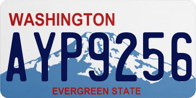 WA license plate AYP9256