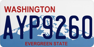WA license plate AYP9260