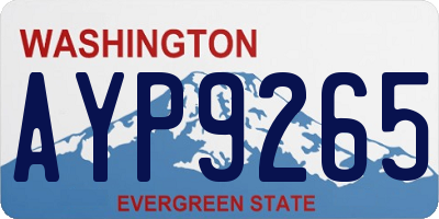 WA license plate AYP9265