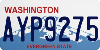 WA license plate AYP9275