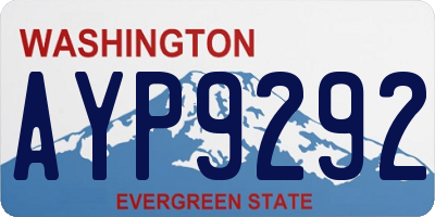 WA license plate AYP9292
