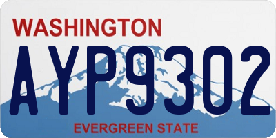 WA license plate AYP9302