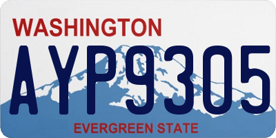 WA license plate AYP9305
