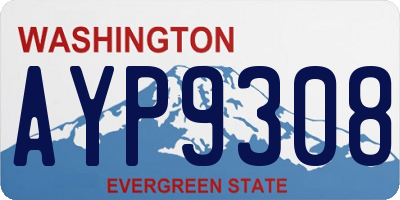 WA license plate AYP9308