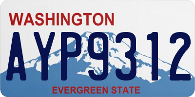 WA license plate AYP9312