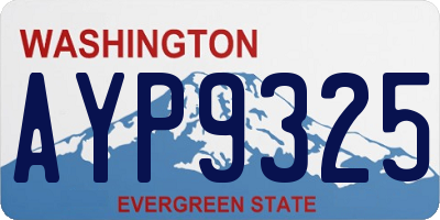 WA license plate AYP9325
