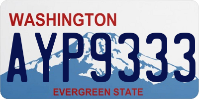 WA license plate AYP9333