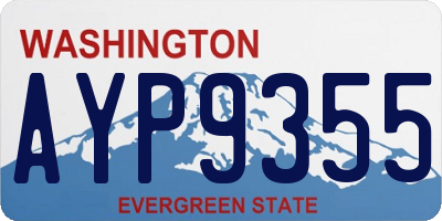 WA license plate AYP9355