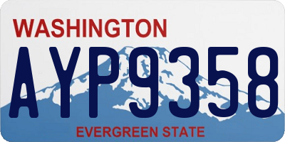 WA license plate AYP9358