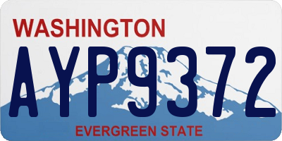 WA license plate AYP9372