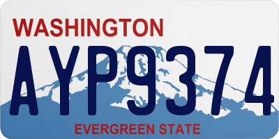 WA license plate AYP9374