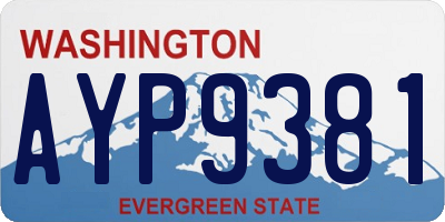 WA license plate AYP9381