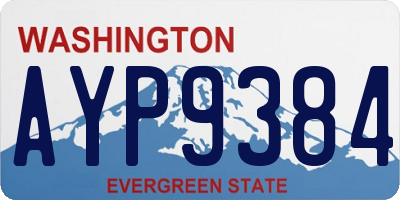WA license plate AYP9384
