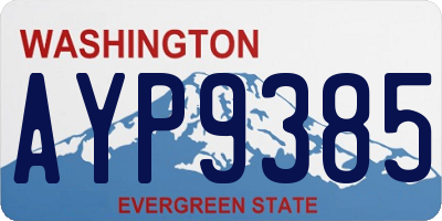 WA license plate AYP9385