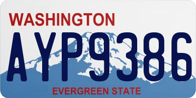 WA license plate AYP9386