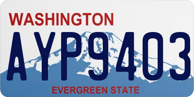 WA license plate AYP9403
