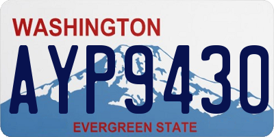 WA license plate AYP9430