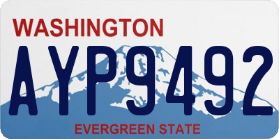 WA license plate AYP9492