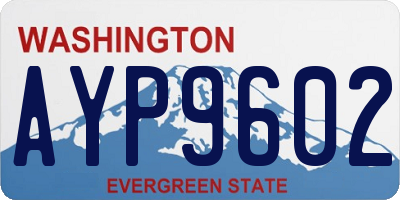 WA license plate AYP9602