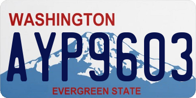 WA license plate AYP9603